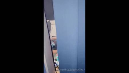 Step daddy come home and encourage his step daughter to smoke Marlboro red