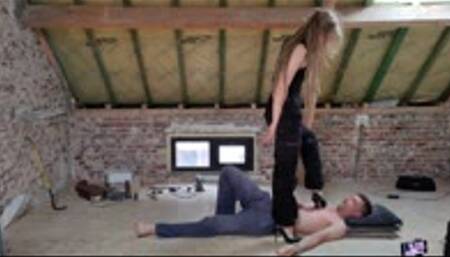 Nailed under Rosanna's new stiletto's (full body)