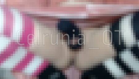 Femboy plays with their cocksock