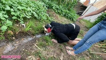 Slave Pig Humiliation Eat Mud and Grass by Princess Deh # 1080HD