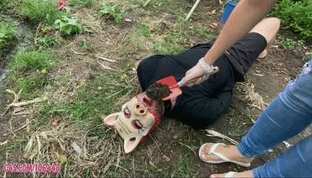 Slave Pig Humiliation Eat Mud and Grass by Princess Deh # SD MOBILE