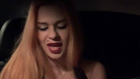 Smoking in the car after returning late from the party