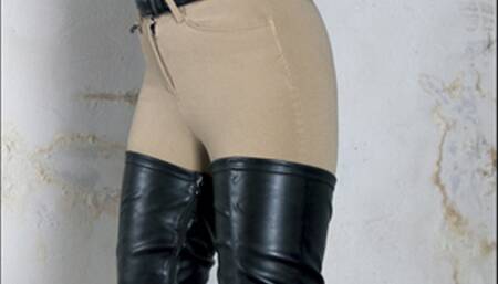 Rachel Wears Riding Breeches and Giaro Thigh Boots! HD-mp4