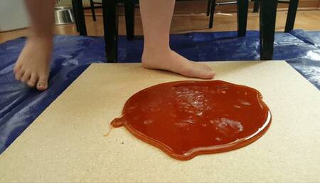 New Model Charlie Angel Stuck Barefoot in Honey Trap