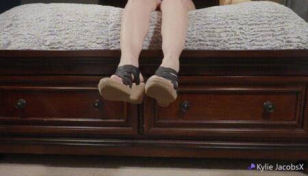 Strappy Sandals Foot Fetish Shoeplay - Kylie Jacobsx - MP4 4K HD