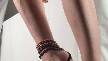 A Shoejob Dream comes true - Inshoe Cockcrush, shoejob and CBT in summer sandals - painted toenails - side - HD