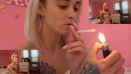 Saige Smoking Naked
