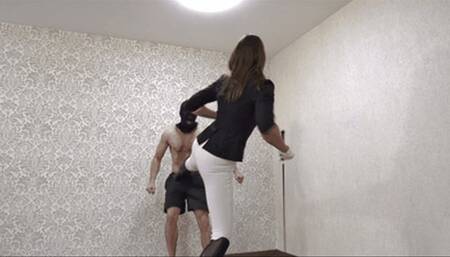 Kicking and trampling with dirty riding boots (small version)