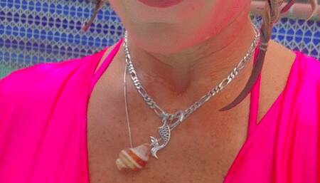 Carissa in the hot pink top, bikini bottoms, and scuba gear--let's play!