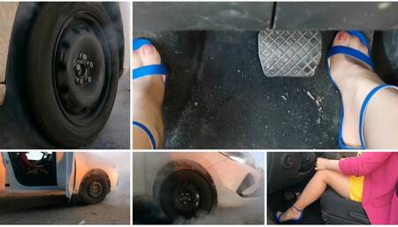 Crazy smoking tires and flooring gas hard in Polo