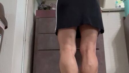 Black And White Dress Reach Challenge Heels and Barefeet