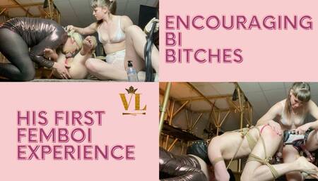 ENCOURAGED BI BITCHES! HIS FIRST TIME!