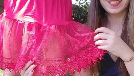 My eunuch in a stupid sissy skirt