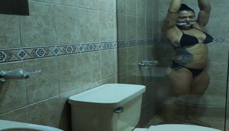 Cleave bondage in the shower