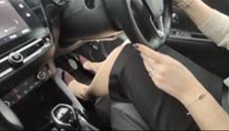 My Wife drives in Purple Stilettos