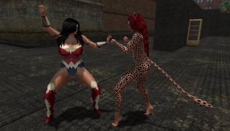 Superheroine Catfight: Wonder Woman vs Cheetah SD