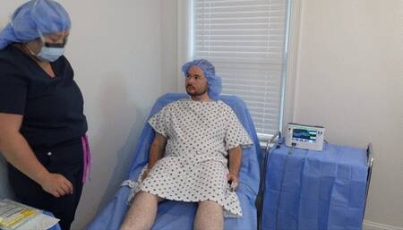 Doctor Jess performs kinky handjob stress test on her patient