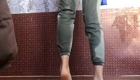 Diana pees in her pants for the first time