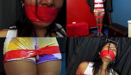 Carol tied at pole, with a vibrating bullet! - MOV