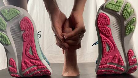 A Shoejob with brand new Asics Kayano Sneakers - slave - 4k