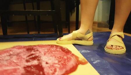 Ling Stuck in Strappy Vinyl Sandals