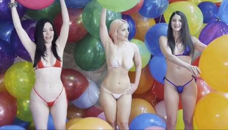 Balloon Olympics: 100 Tuftex Balloons Mass Popping Team USA! - mp4