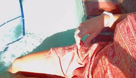 Carissa nude with a scarf underwater--a sensual dance for you!