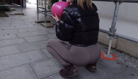 stomping balloons in hot boots