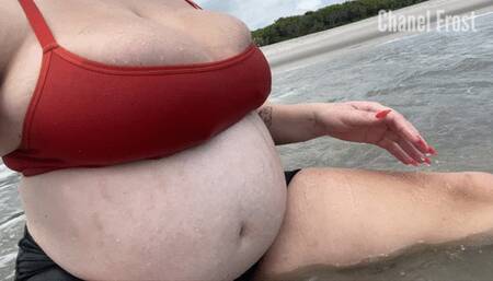 6 Months Pregnant at The Beach | Boob & Belly Play