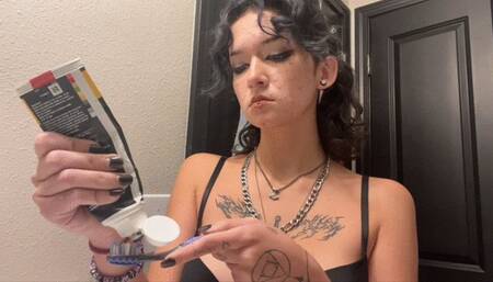 Spitting and gagging