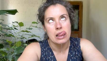 silly faces with saliva drooling wmv