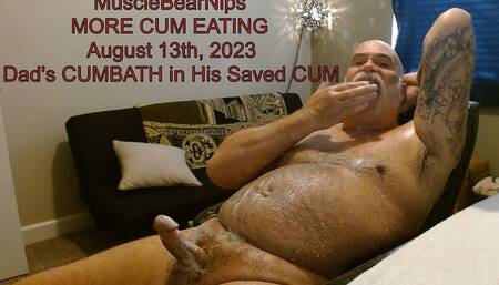 Musclebearnips-08132023-saved Cum Bath and Eating