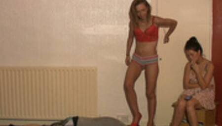 Molly & Megan Lingerie Trample In Heels