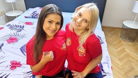 Serina Gomez and Kristy Waterfall's side fuck dirt by Immoral live