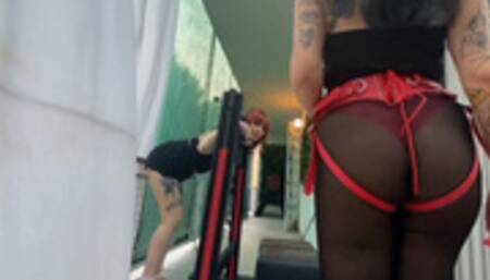 Casual Goddess hard facefucking sluttty slave girl in stocks