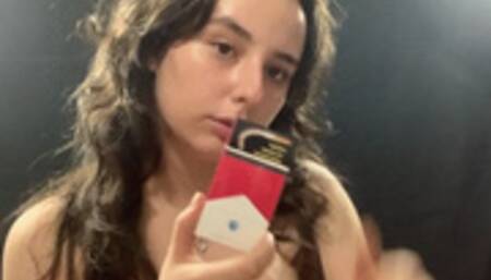 Strong drags from a Marlboro Red 100