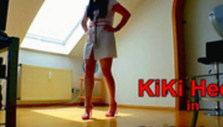 The naughty Nurse! - Episode 1 - starring KiKi Heely - Part 1 - Walking in High Heels Nurse Costume Toe Wiggling Upskirt - FHD