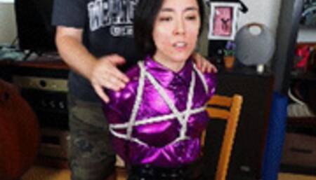 Khrystal owes money to the mafia, one day they send someone to keep her tied up, gagged and humiliated until she pays!