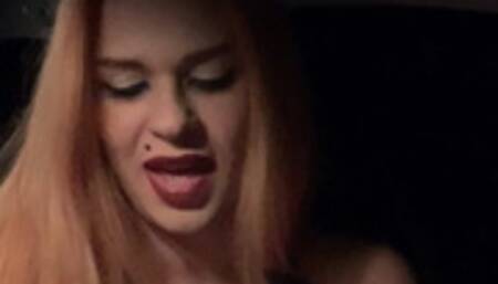 Smoking in the car after returning late from the party