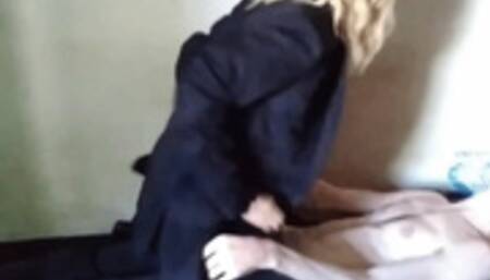 Luna claws hard with her long natural nails