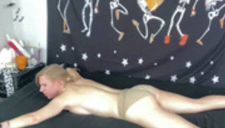 Struggling in her Atomic Wedgie and Bondage