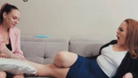 Vicky's assistant Carmen sprains her foot so Vicky worships toes- 1080p