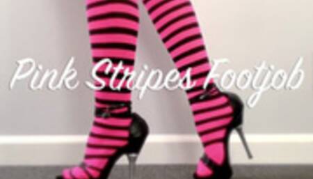 Pink Stripes POV Footjob Full Clip