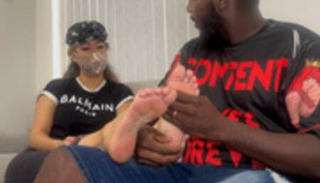 Tickling His Cheating Asian Girlfriend's Feet