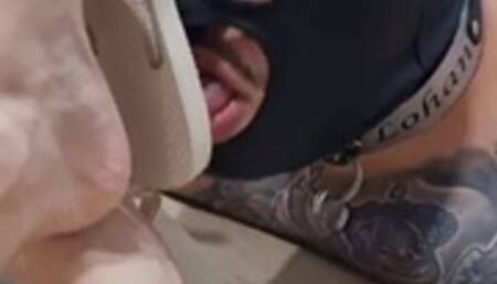 Braga Feet - Be A Good Slave Clean The Sole Of Our Slipper And Then Go Kiss Your Wife - HD