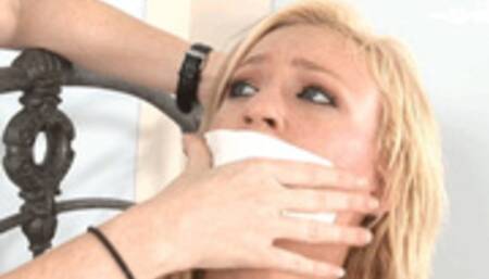 Naked Blonde Beauty Victoria White Is Bound To A Bedframe By A Big Bad Red Head!