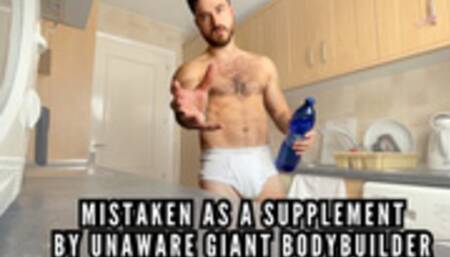 Unaware giant vore - Mistaken as a supplement from giant bodybuilder