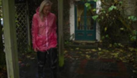 Pink PVC in the garden