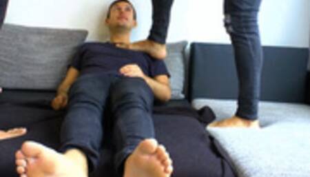 Barefoot muscle guys