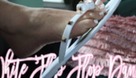 White Flip Flop Dangle - HD